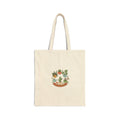 Plant Parent Pun Tote, Canvas Market Bag | Succulent Pun, Leaf Doodle