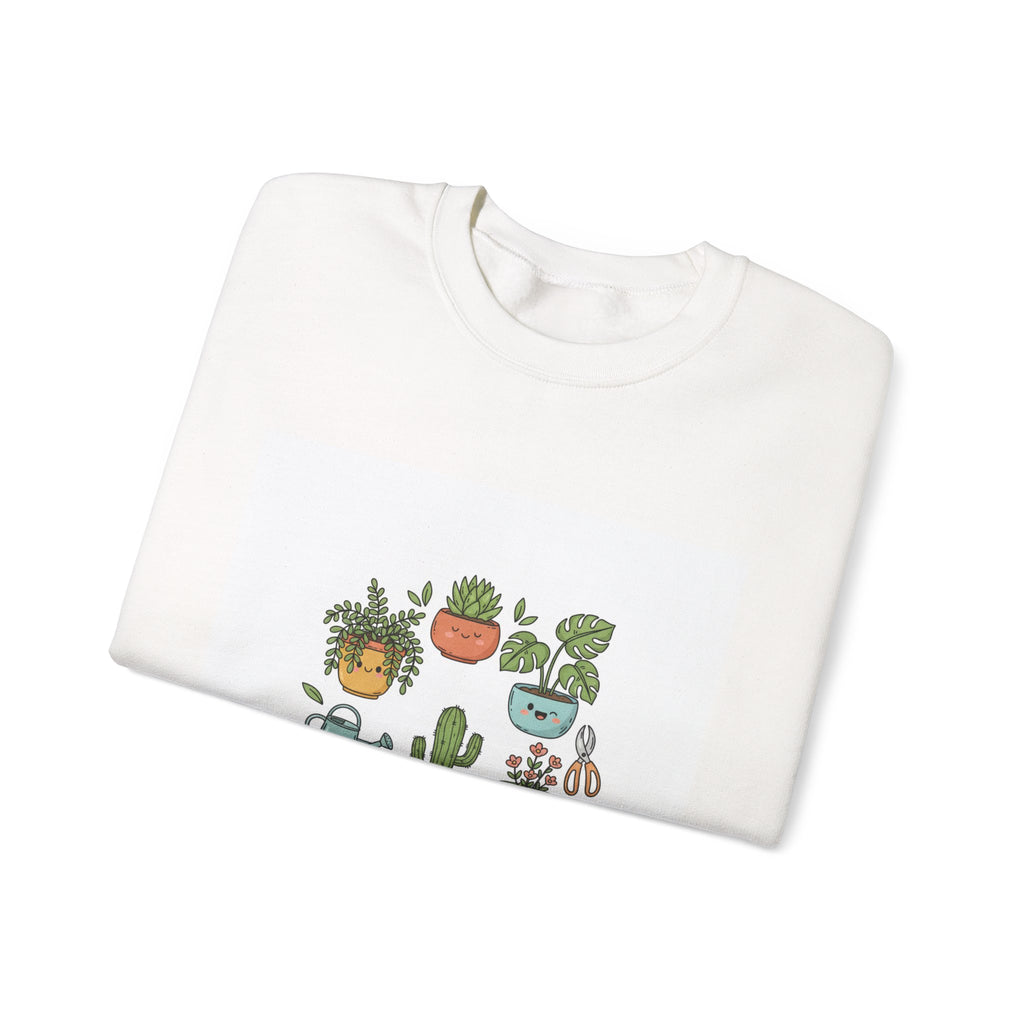 Plant Parent Pun Crewneck Sweatshirt | sage botanical doodle, succulent humor