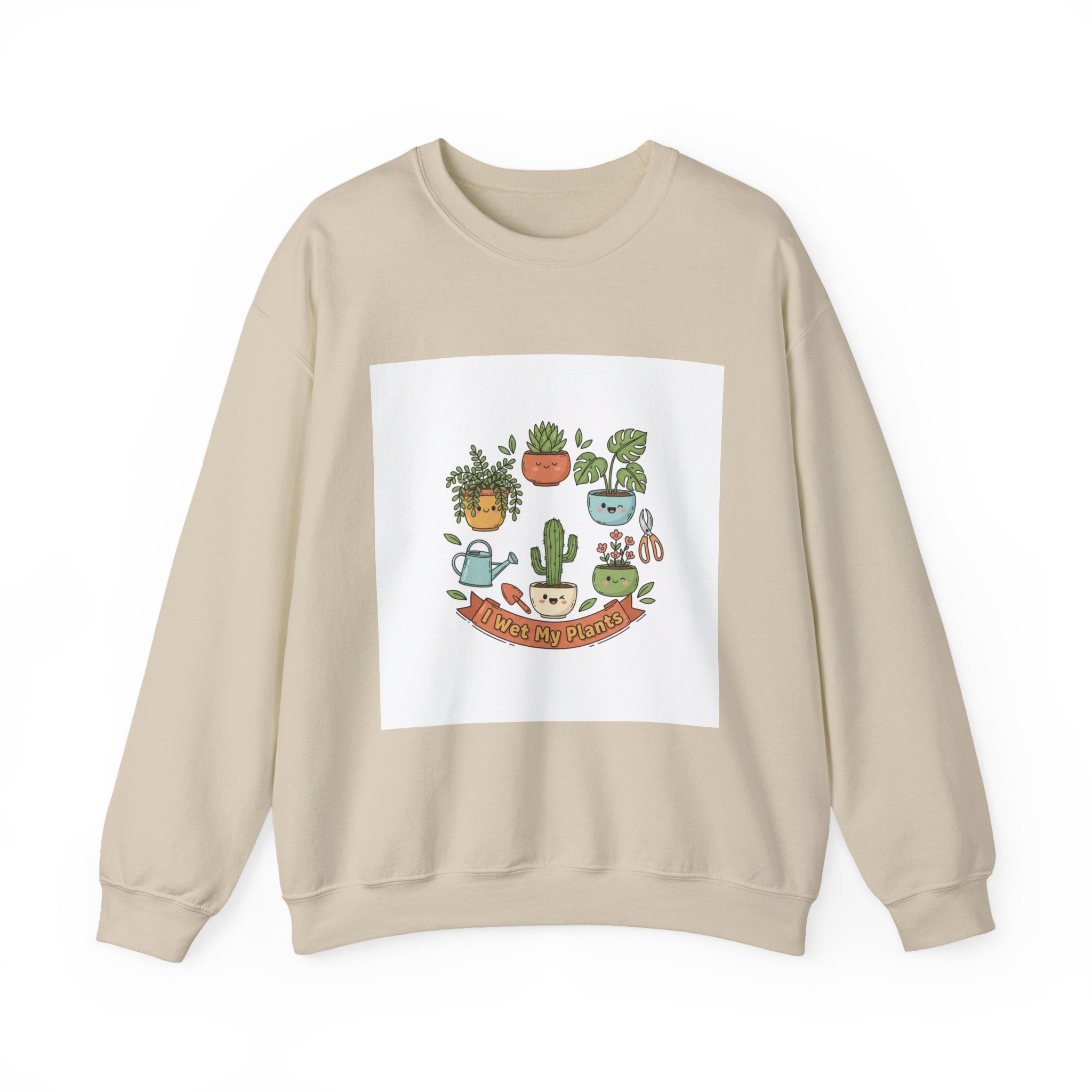 Plant Parent Pun Crewneck Sweatshirt | sage botanical doodle, succulent humor
