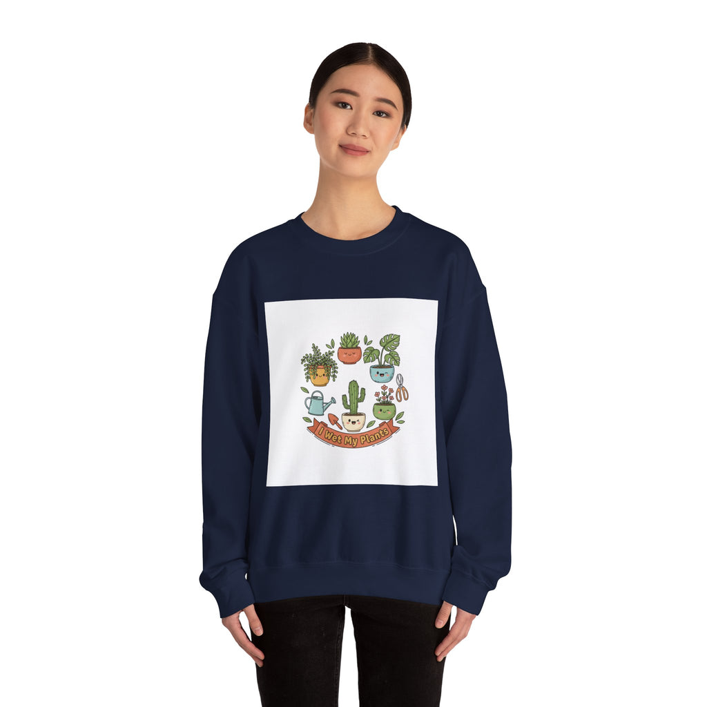 Plant Parent Pun Crewneck Sweatshirt | sage botanical doodle, succulent humor