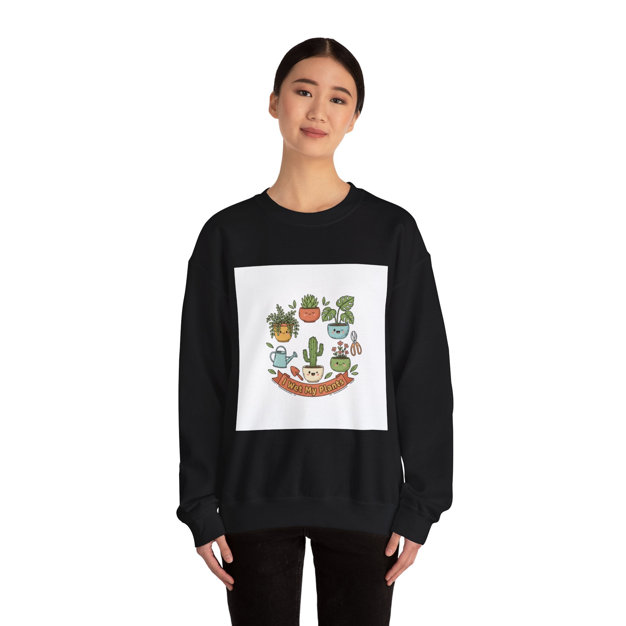 Plant Parent Pun Crewneck Sweatshirt | sage botanical doodle, succulent humor
