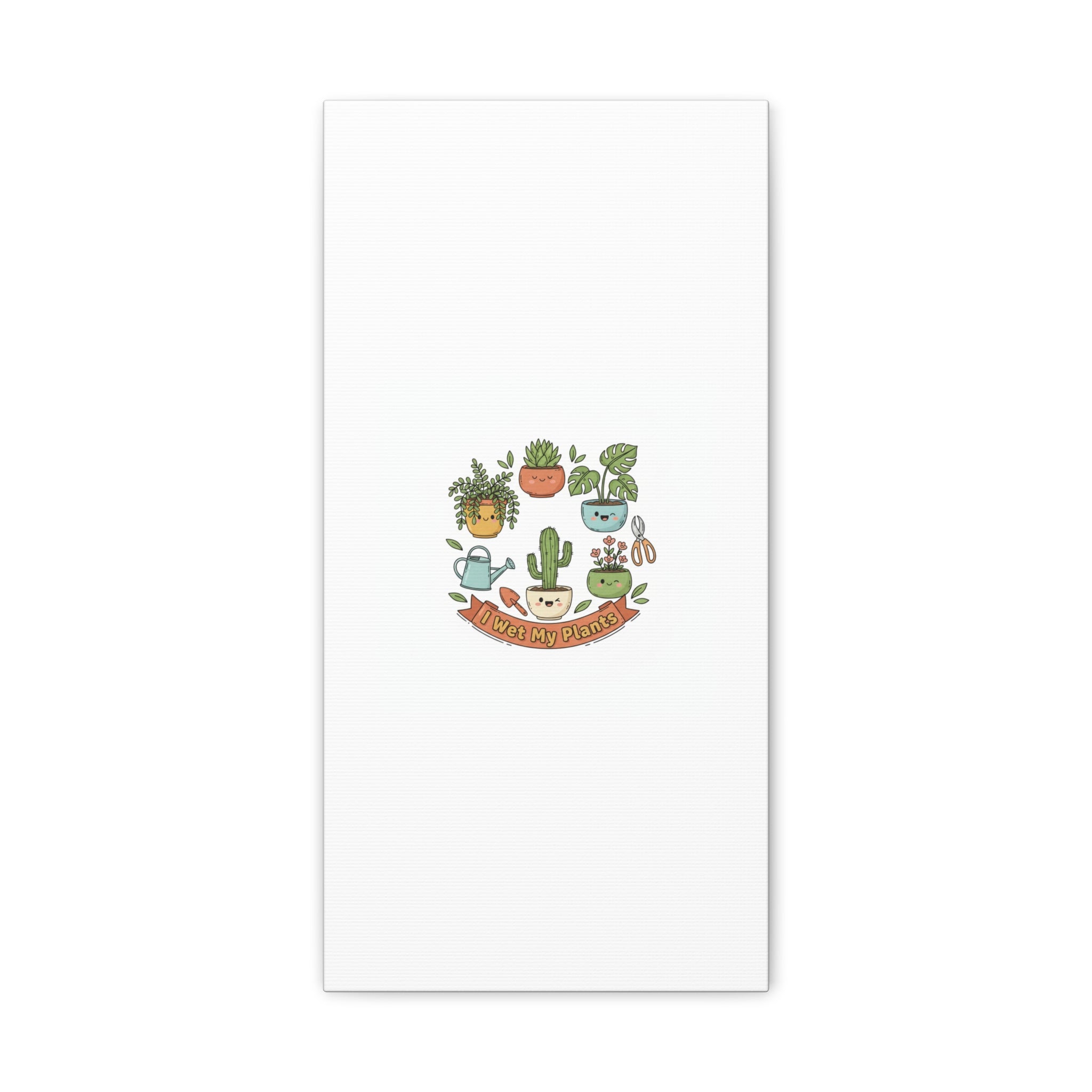 I Wet My Plants Canvas | Plant Parent Pun, Sage Cream Botanical Art