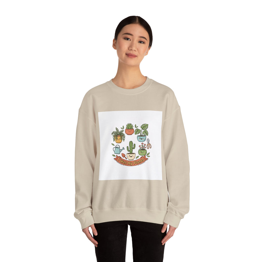 Plant Parent Pun Crewneck Sweatshirt | sage botanical doodle, succulent humor