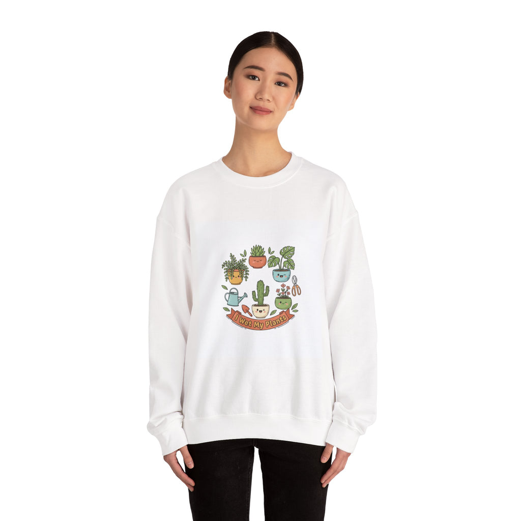 Plant Parent Pun Crewneck Sweatshirt | sage botanical doodle, succulent humor