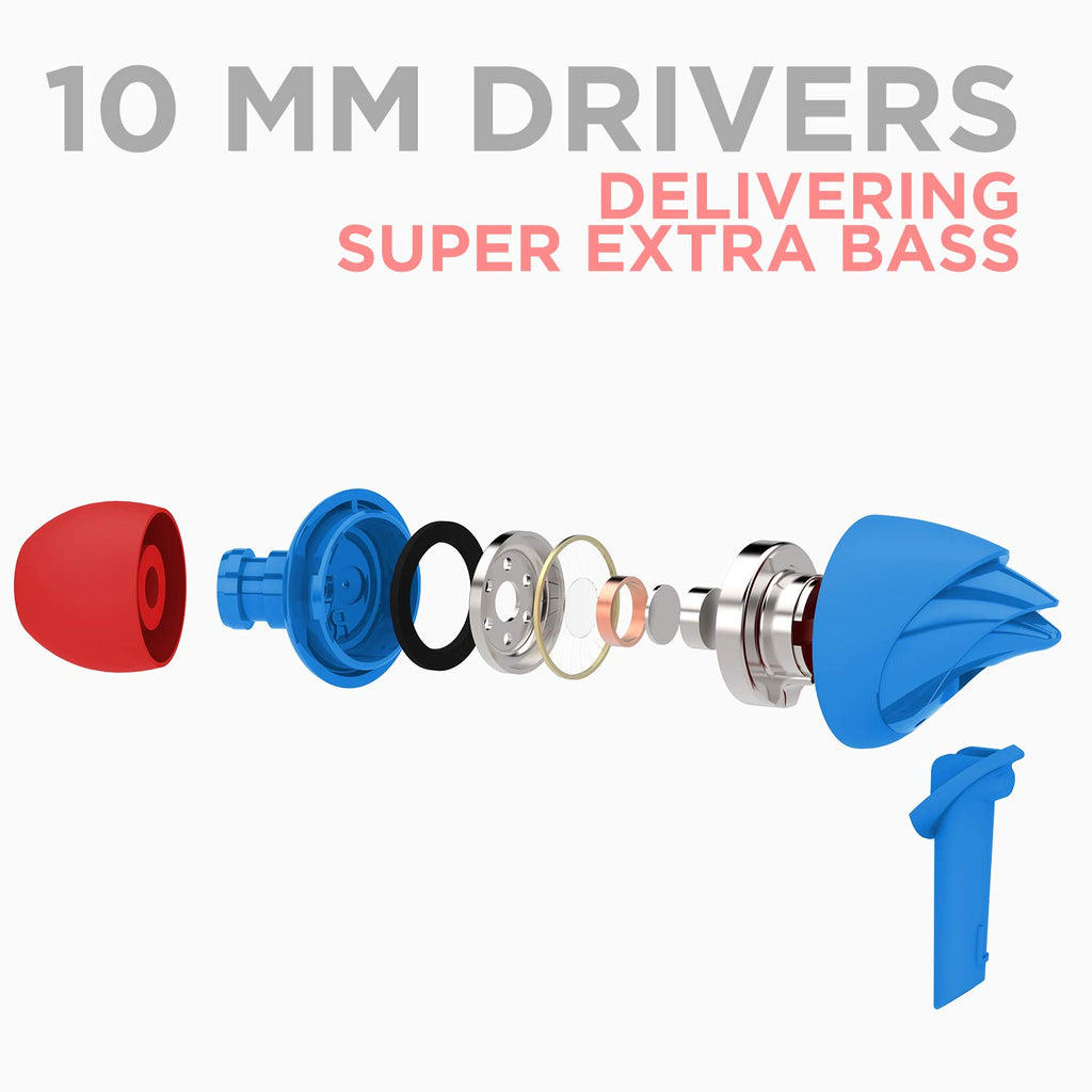 Boat BassHeads 100 in-Ear Headphones with Mic (Black)