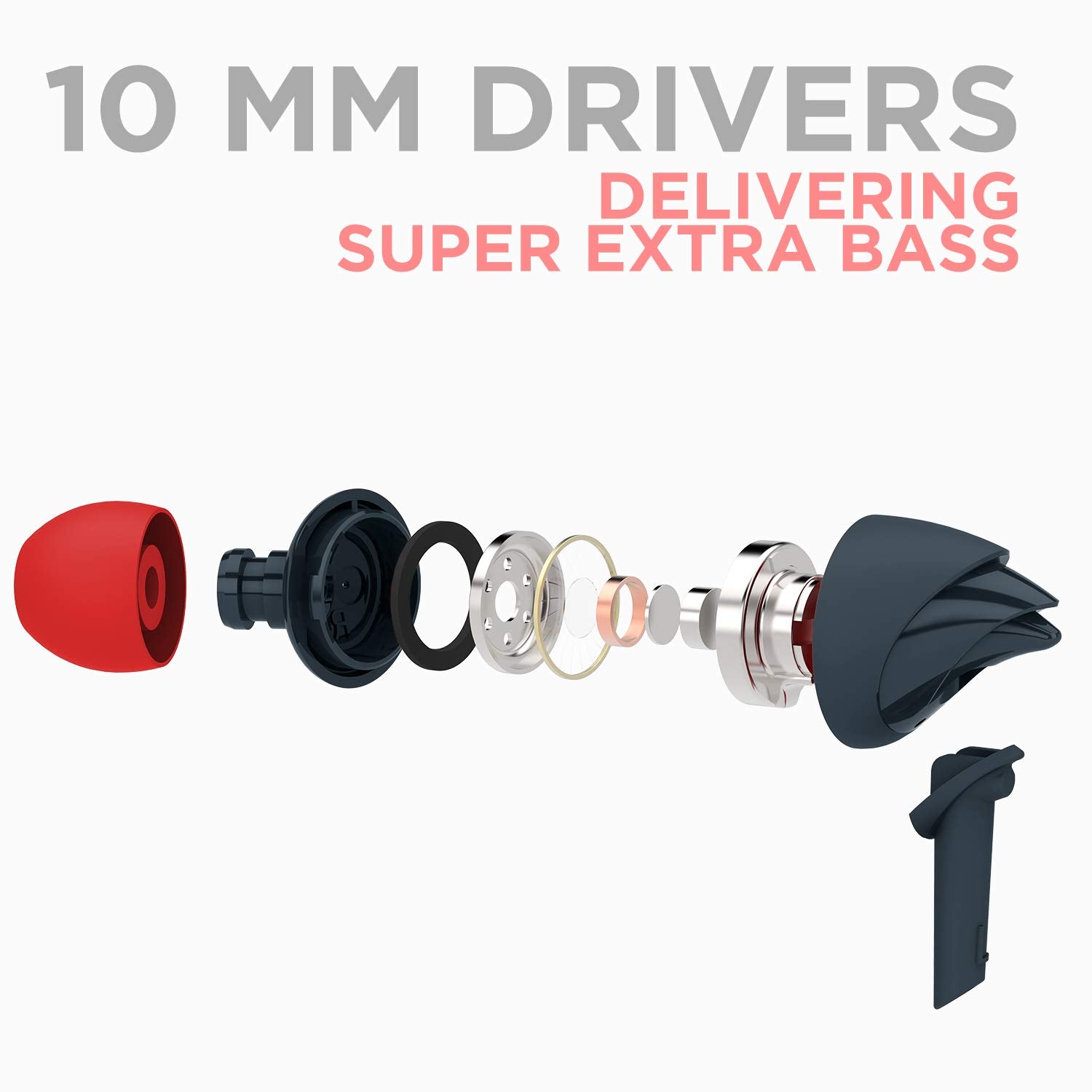 Boat BassHeads 100 in-Ear Headphones with Mic (Black)