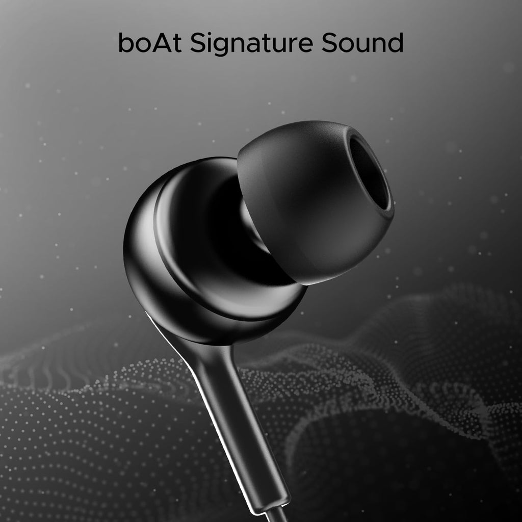 Boat BassHeads 100 in-Ear Headphones with Mic (Black)
