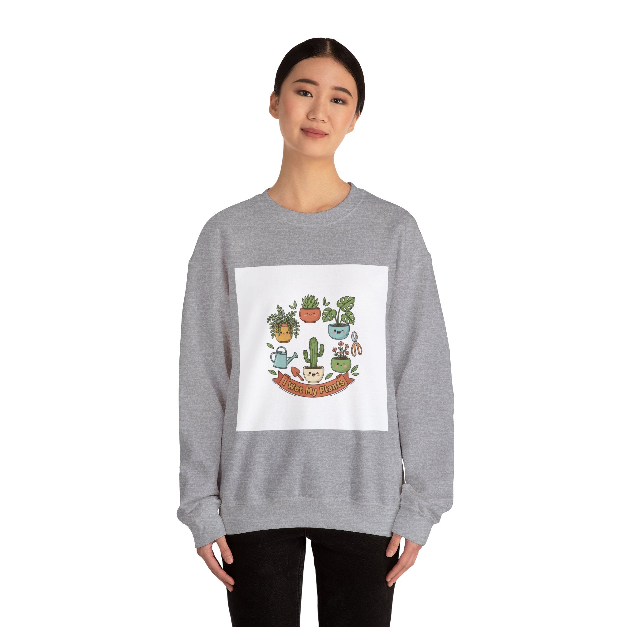 Plant Parent Pun Crewneck Sweatshirt | sage botanical doodle, succulent humor