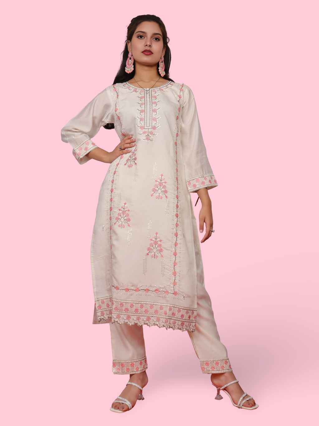 Women's Cotton Rayon Kurta-Pant, and Dupatta Set-4