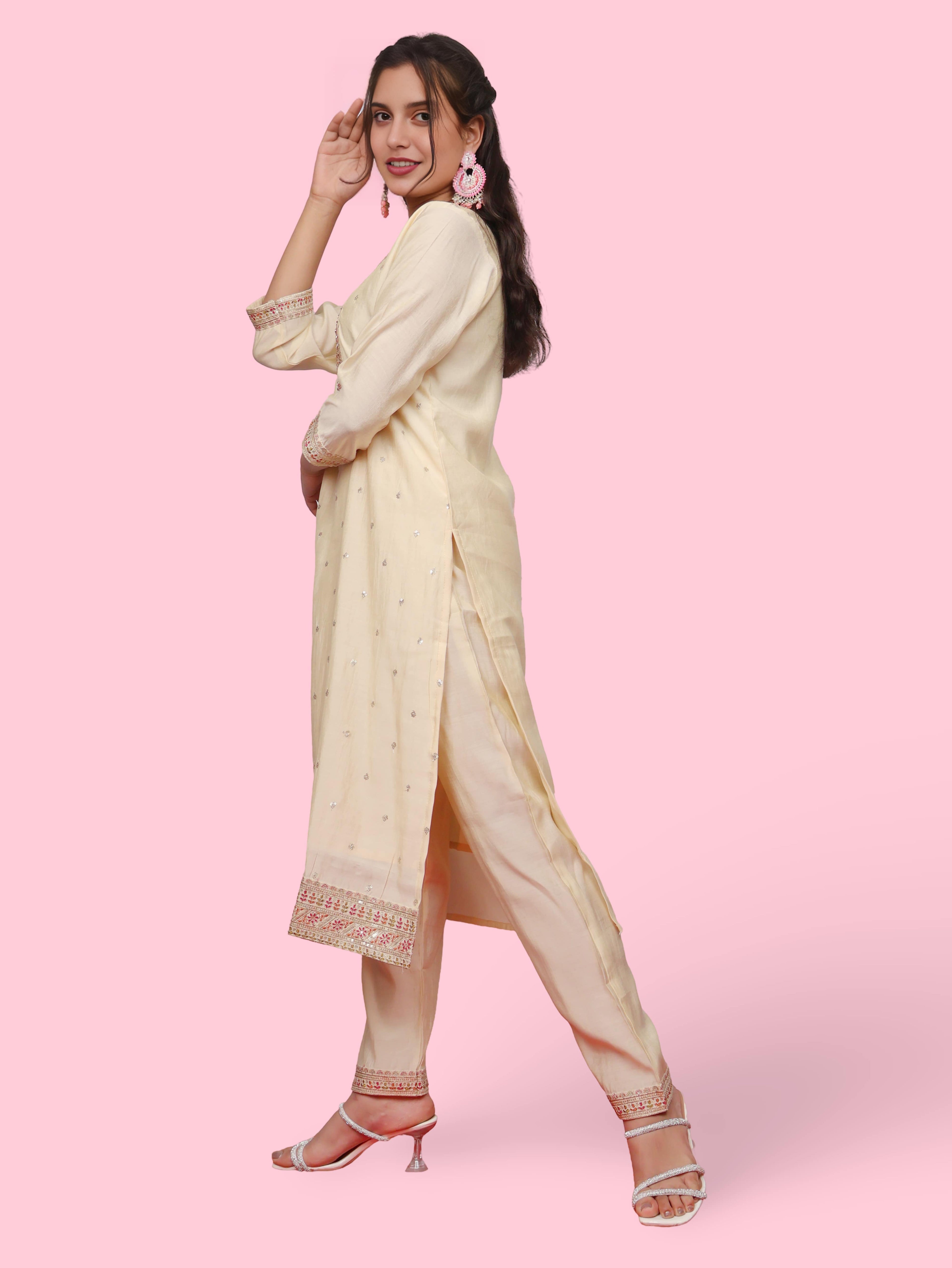 Women's Silk Kurta-Pant, and Dupatta Set-1