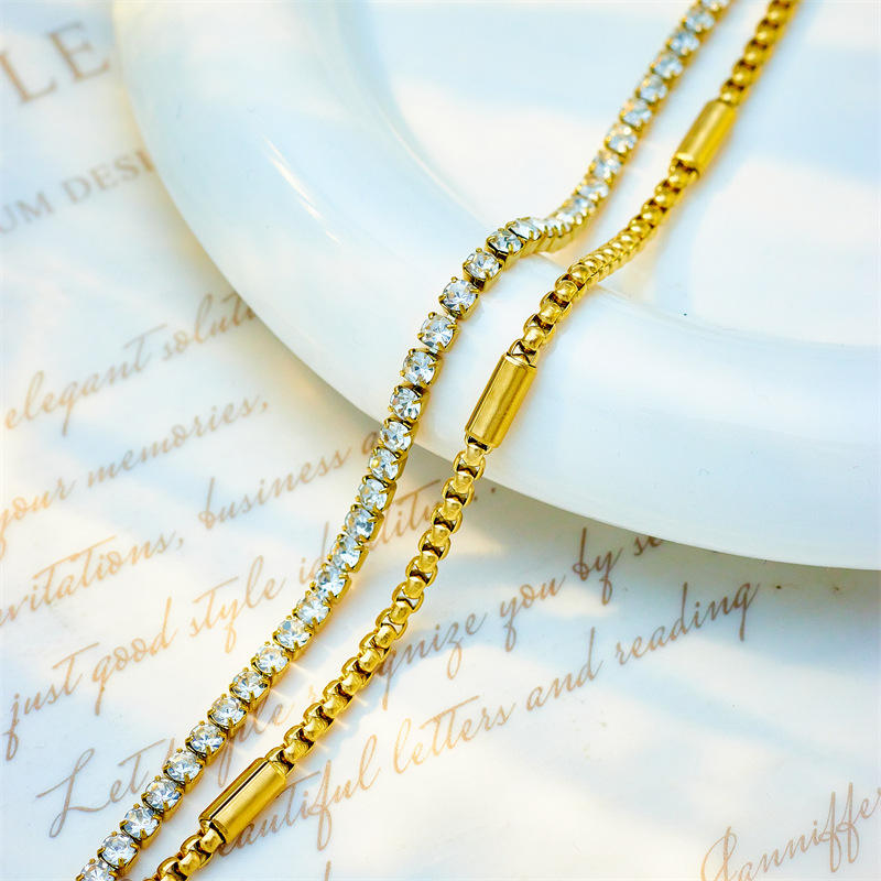 Elegant Double-Layer Diamond Bracelet-3